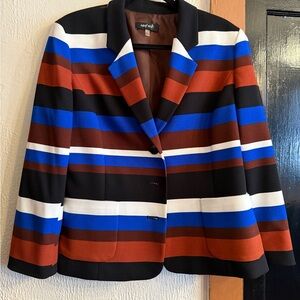 Nine West Multicolor Striped Blazer